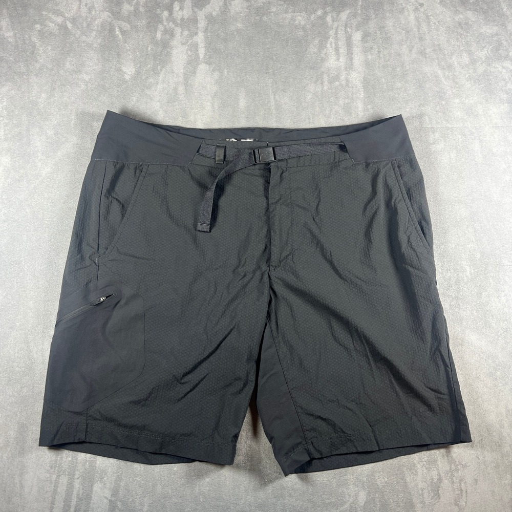 The North Face Mens Black Honeycomb Hiking Shorts Belted Size 38